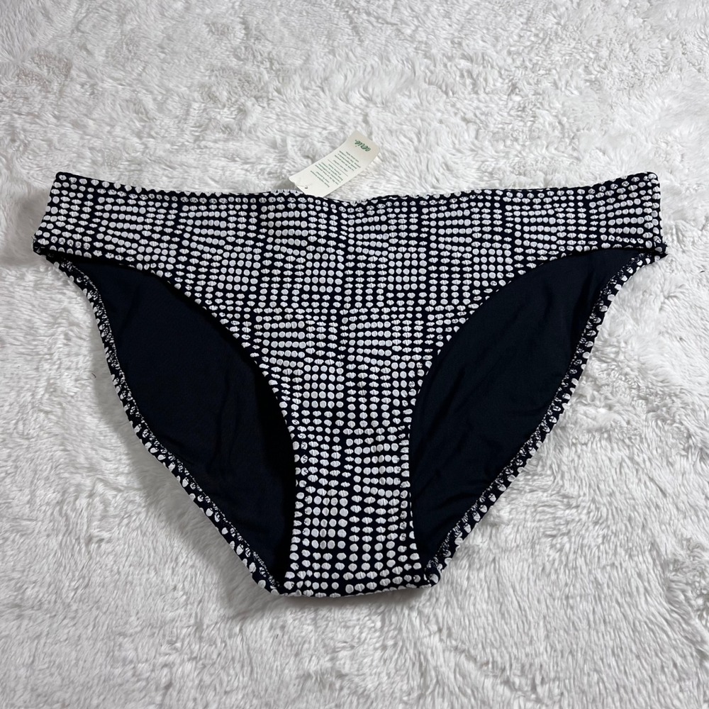 Aerie Women's Black White Polka Dot High Waisted Bikini Bottom XL Swimwear New